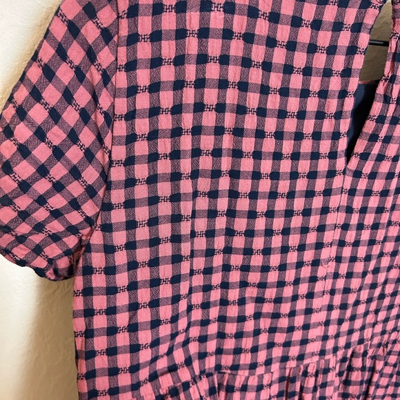 Madewell Short-Sleeve Tiered Mini Dress in Gingham Check - Picture 3 of 6